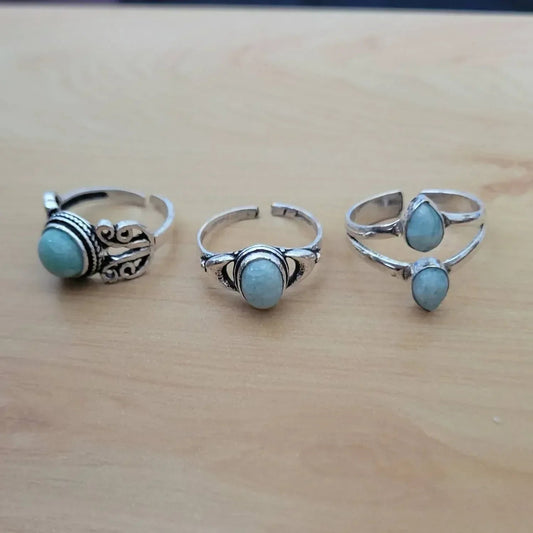 Women's Tanvi Collection Adjustable Oval Amazonite Ring