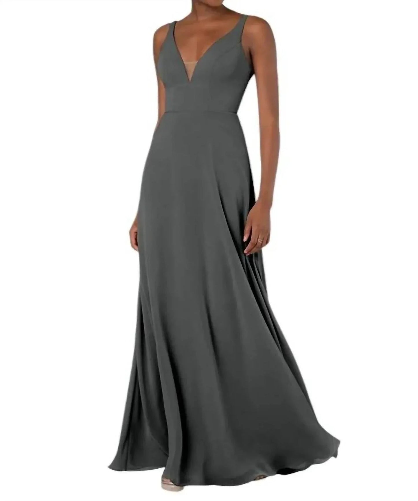 Sexy Brautjungfernkleid mit tiefem V-Ausschnitt