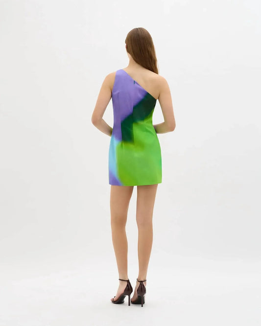 Kaleidoskopischer One-Shoulder-Minikleid