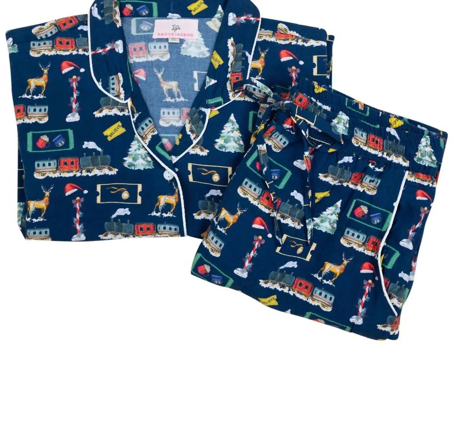 Boy's Polar Express Button Down Pajama Set
