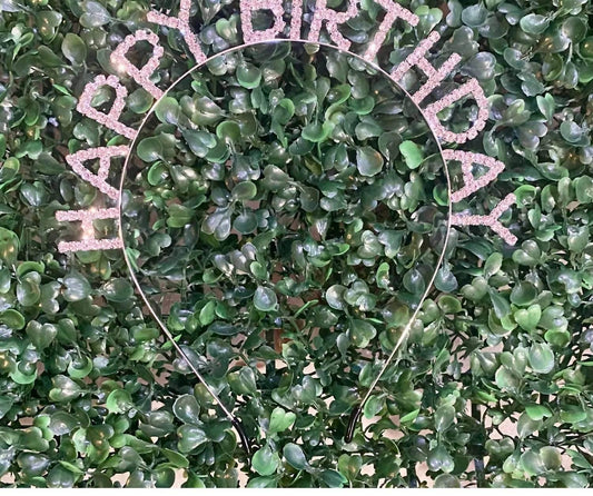 Glitzerndes Stirnband „Happy Birthday“