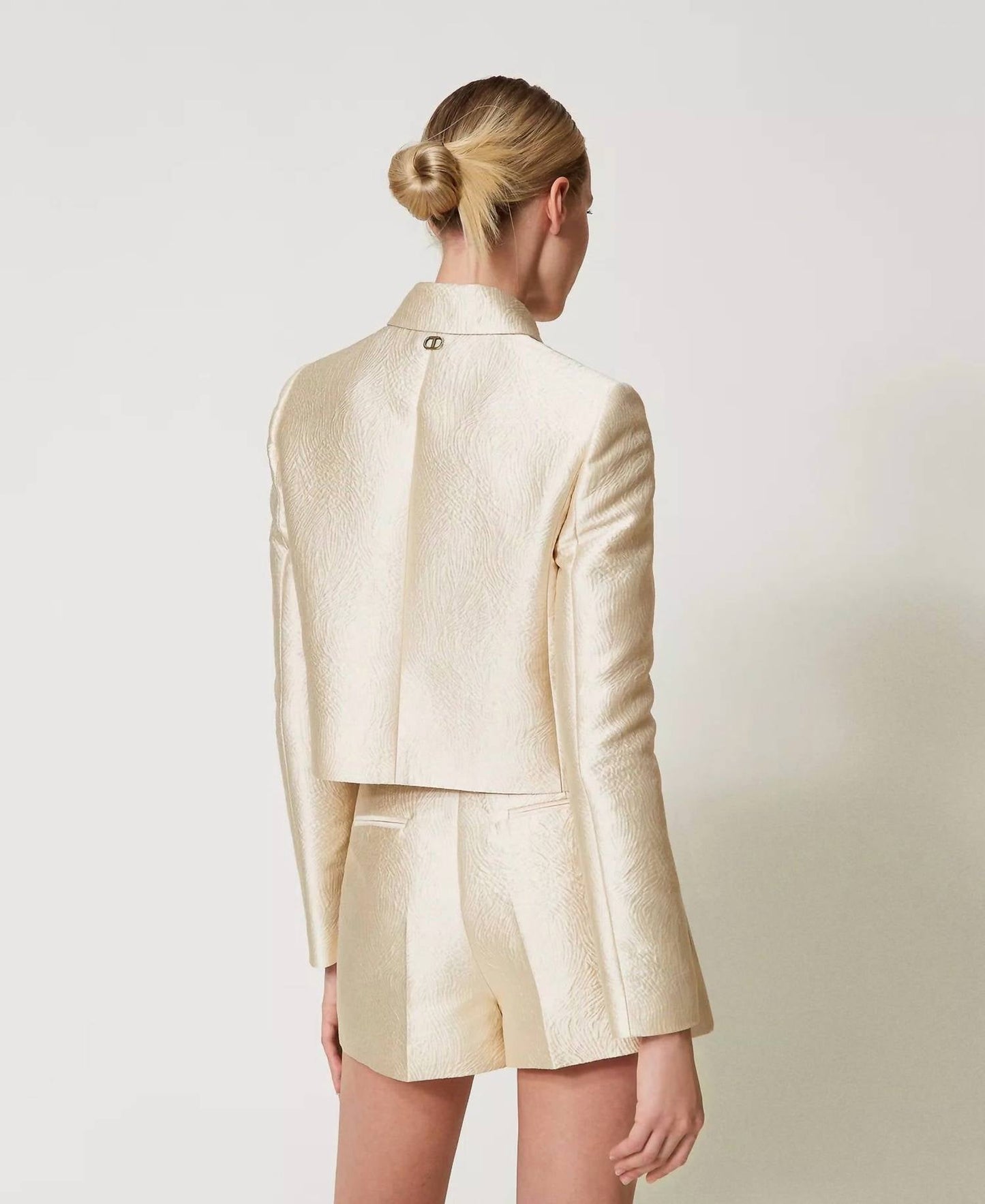 Kurze Brokat-Jacquard-Jacke