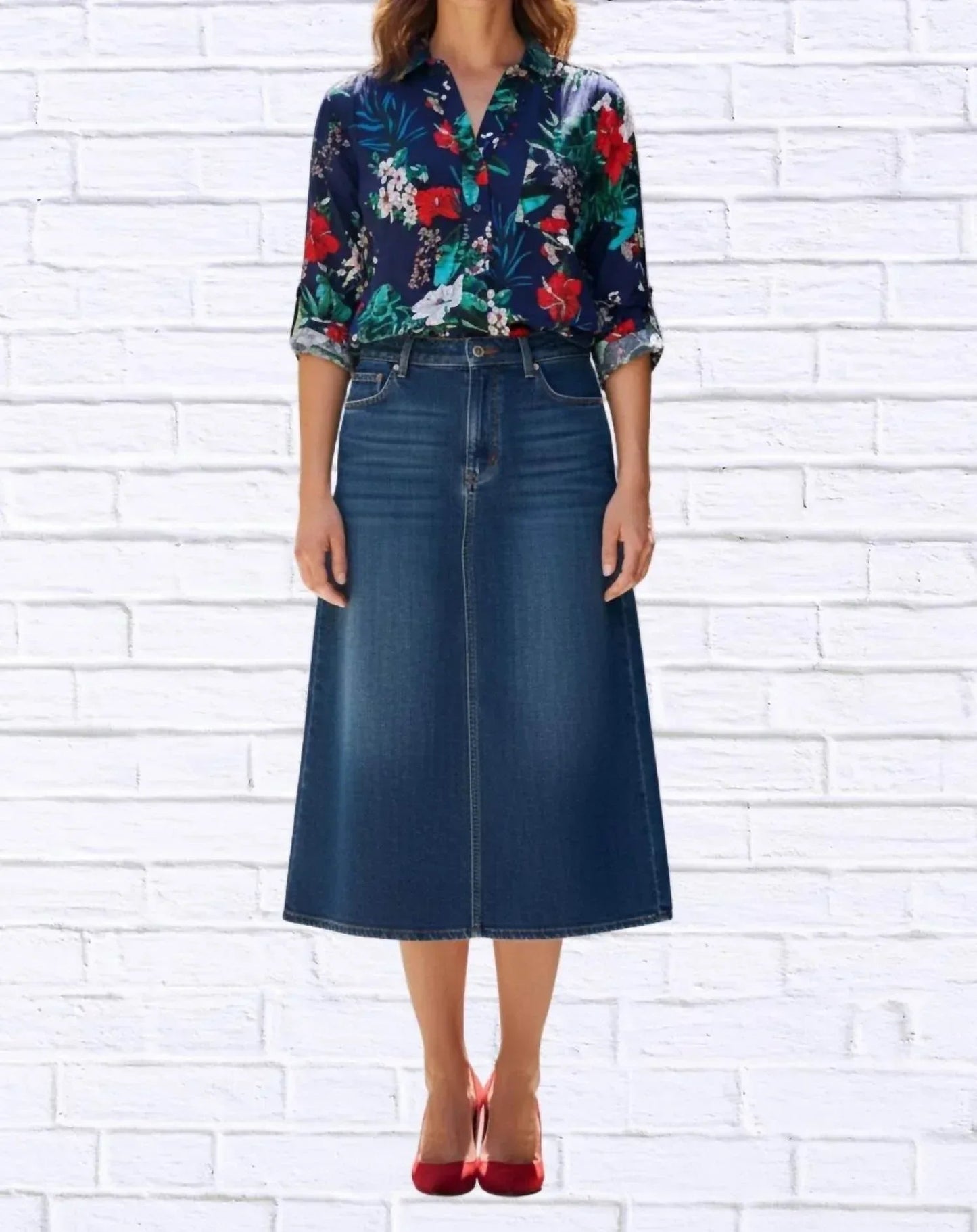 Tropical Floral Viscose Button-up Shirt