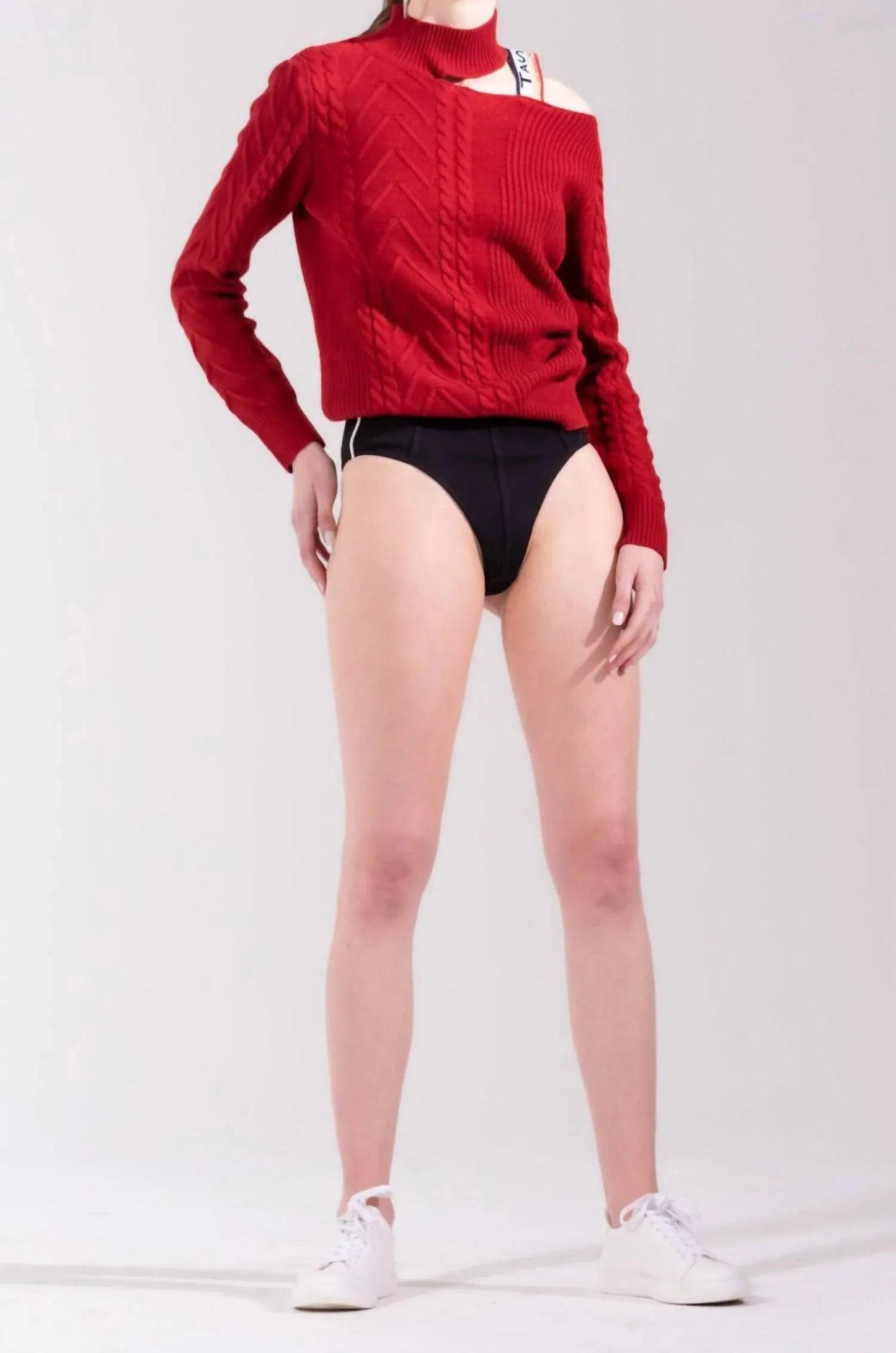 Damenpullover mit Cut-Out-Schultern im Viktorianischen Stil
