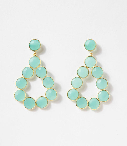 Women's Gemstone Bezel Drop Earrings
