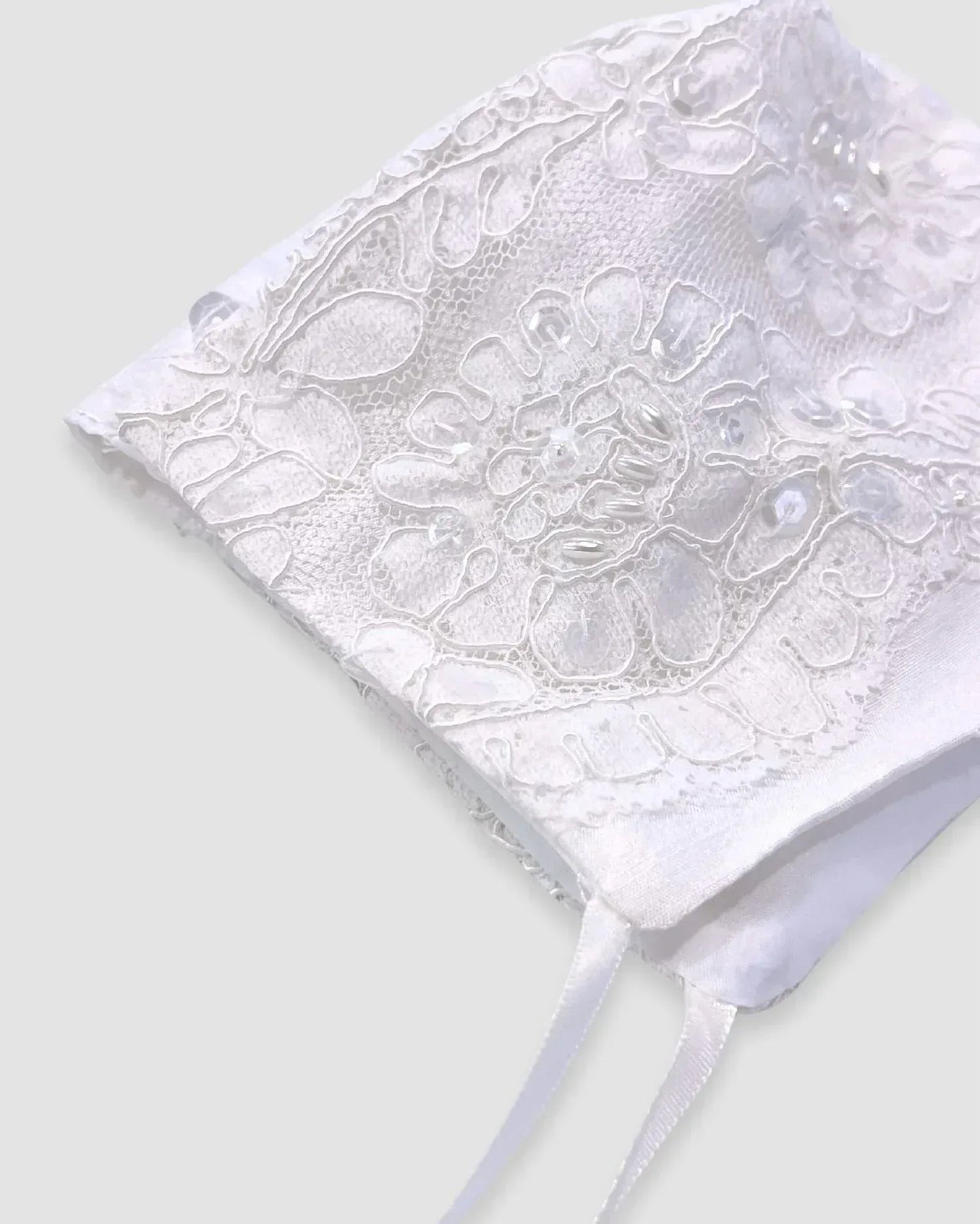 Mädchen zweiteiliges Seidenkleid mit Spitze und Perlen
