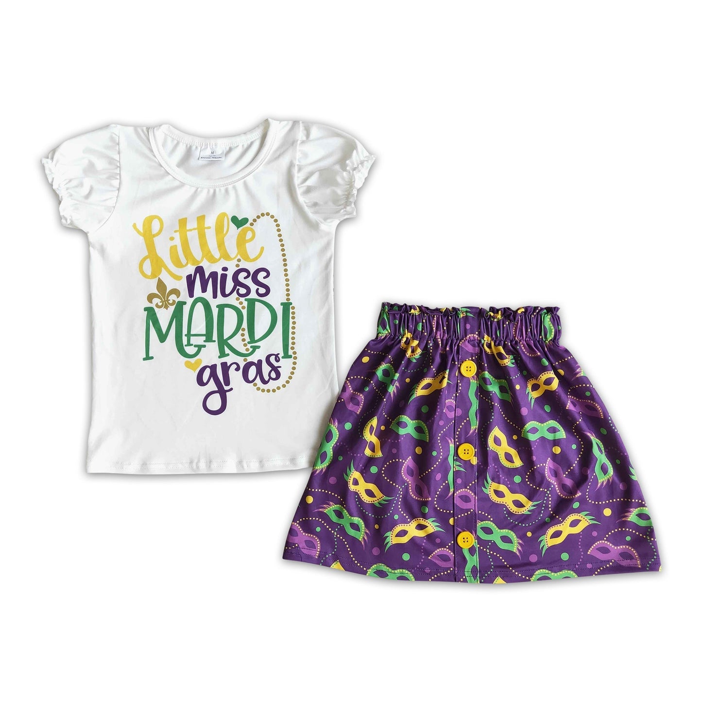 Little Miss Mardi Gras Shirt Rock Baby Mädchen Kleider Set