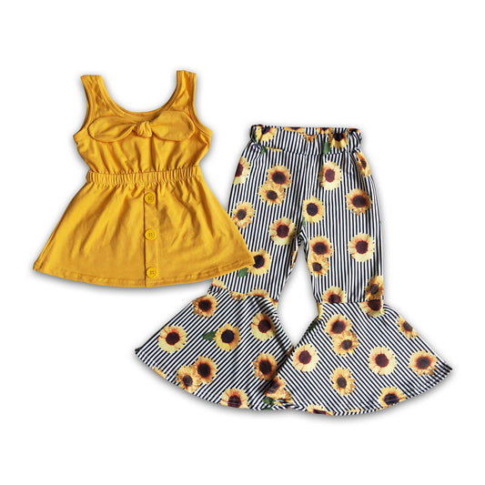 Mädchen Ärmellose Tunika Sonnenblumen-Outfit