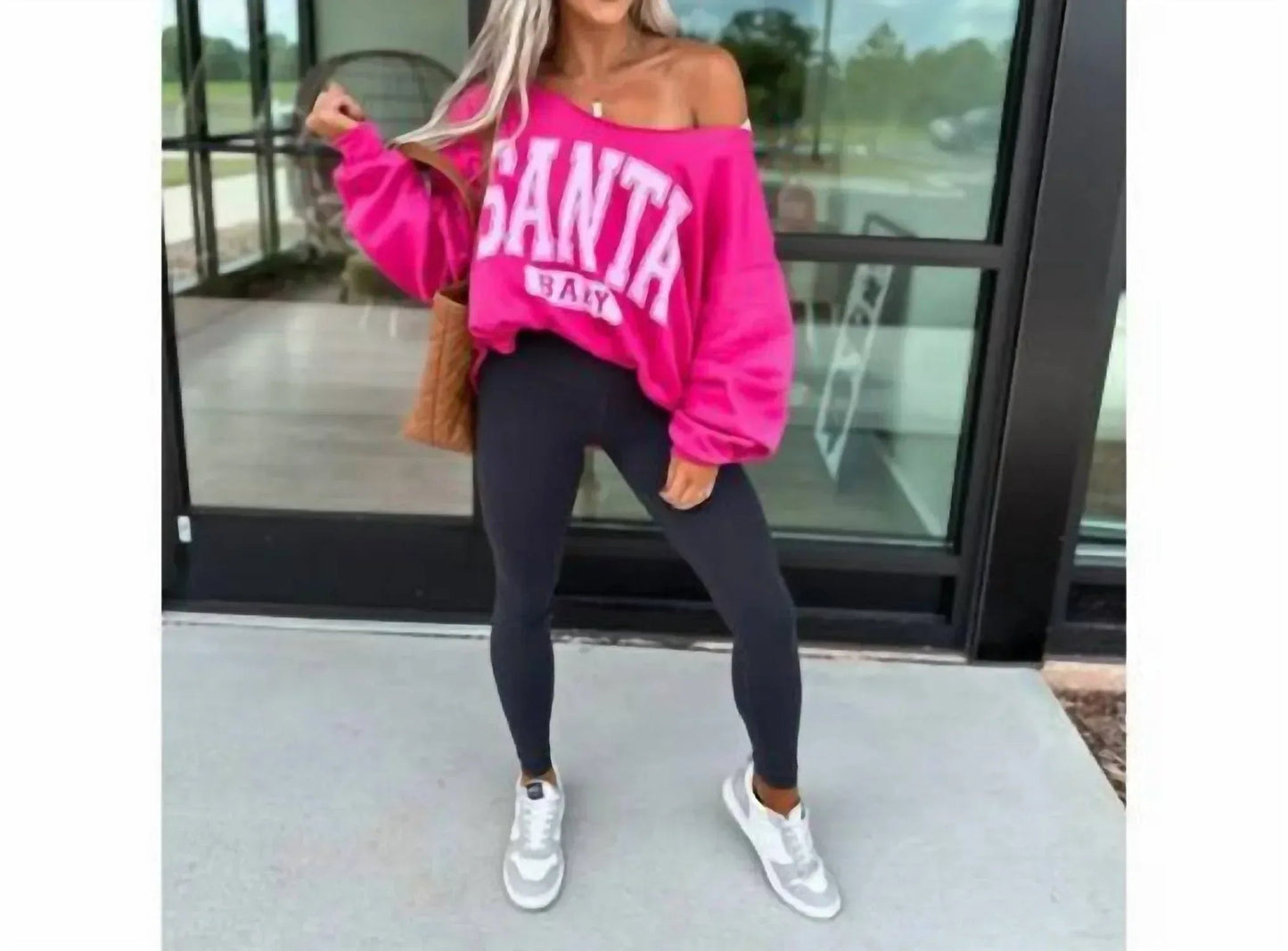 Damen Santa Baby schulterfreies Sweatshirt