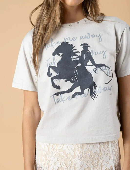 Take Me Away Weites bauchfreies T-Shirt