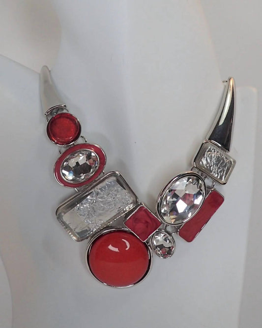Crystal Necklace Set With Matching Earrings