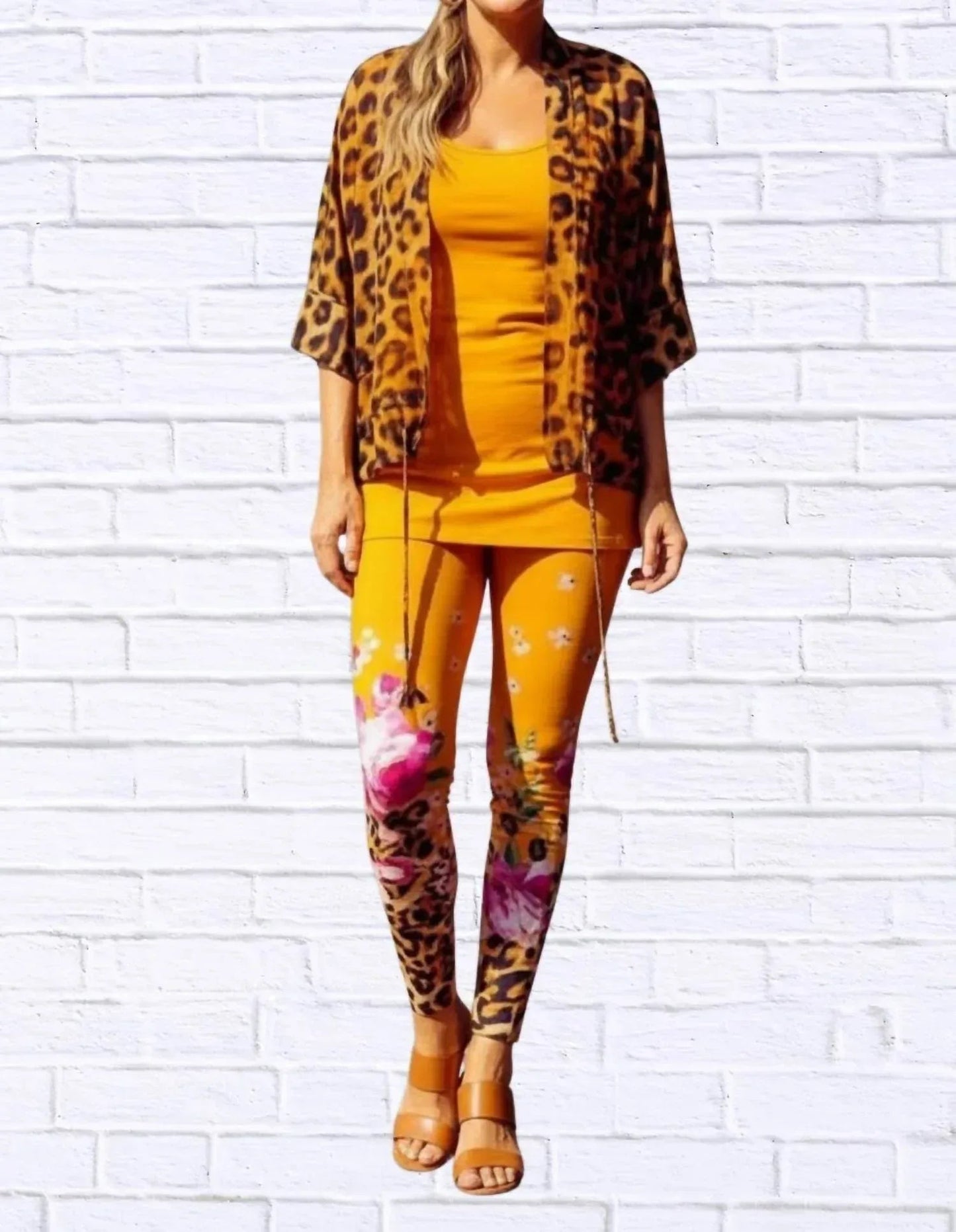 Daniela Sienna Print Stretch Knit Leggings