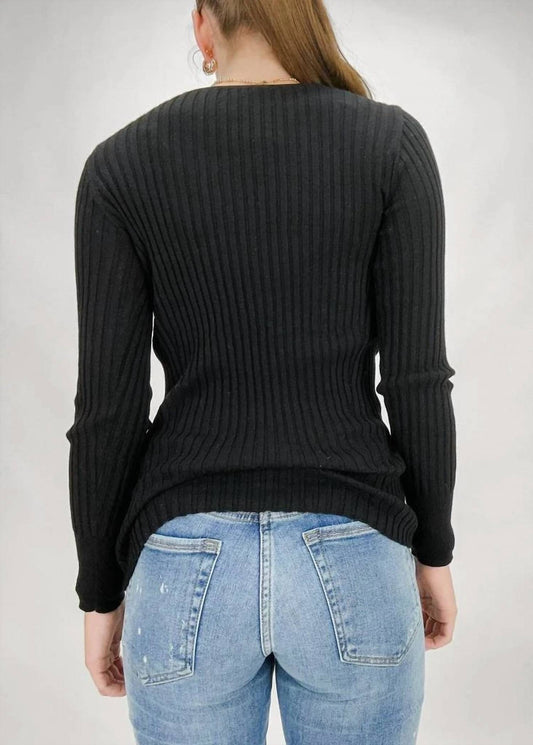 Katie Ribstrick-Pullover mit Rundhalsausschnitt