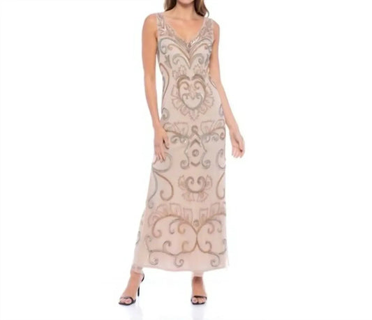 Damen Abendkleid mit Perlenstickerei