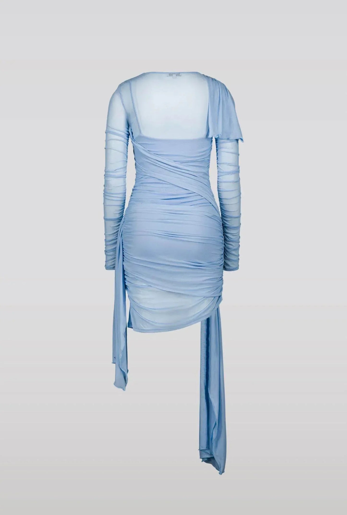 Drapiertes Netz-Kleid