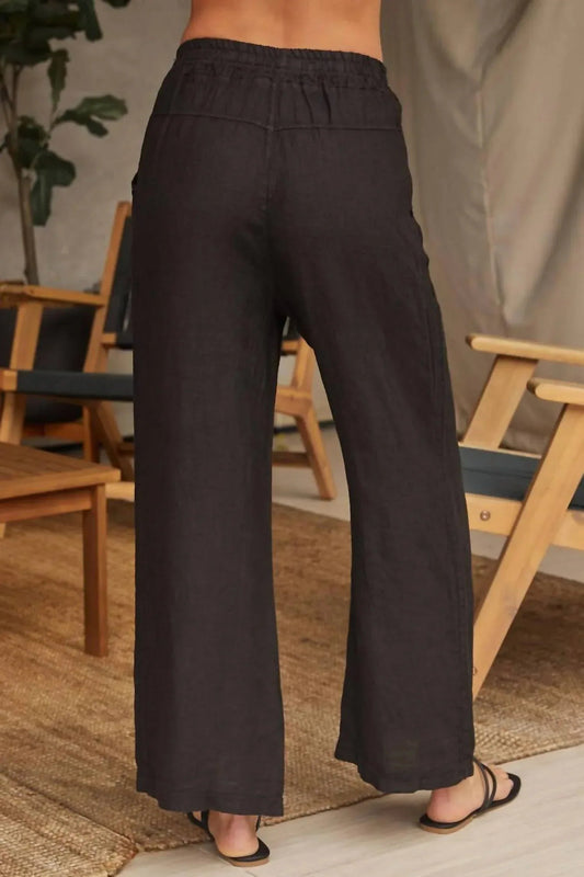 Italian Linen Drawstring Pants With Pockets