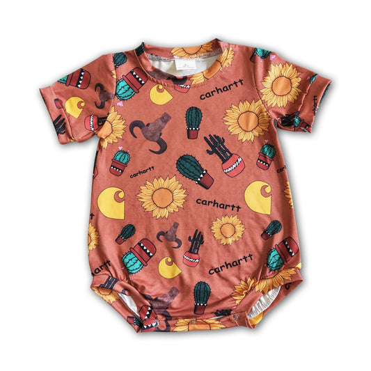 Sonnenblumen Kuh Kaktus Baby Jungen Sommer Strampler