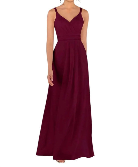 Classic Bridesmaid Dress with Velvet Detail