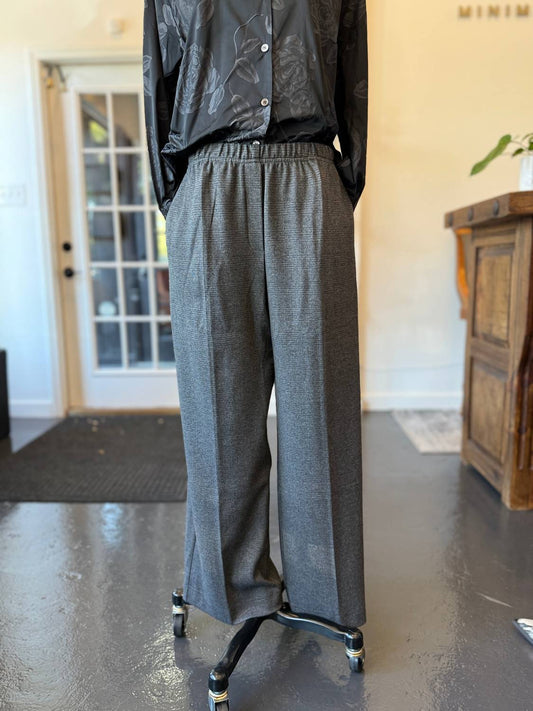 Women's Plaid Jersey Wide Leg Pants