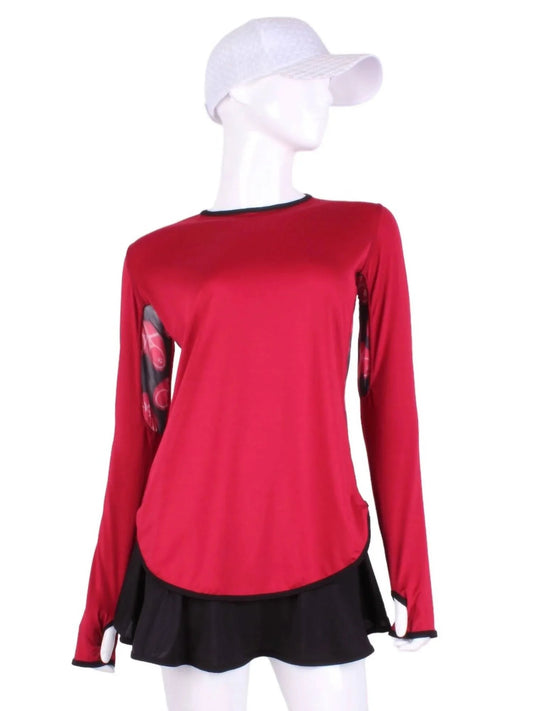 Women's Long Sleeve Crew Tee With Heart Trim
