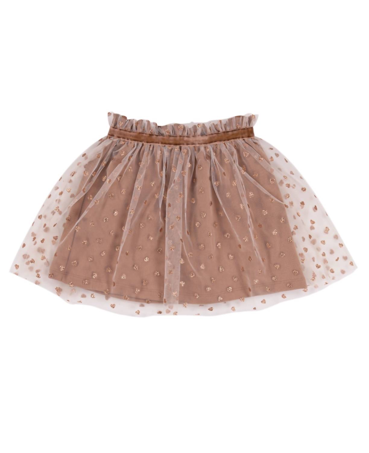 Girl's Jersey Mesh Overlay Skirt