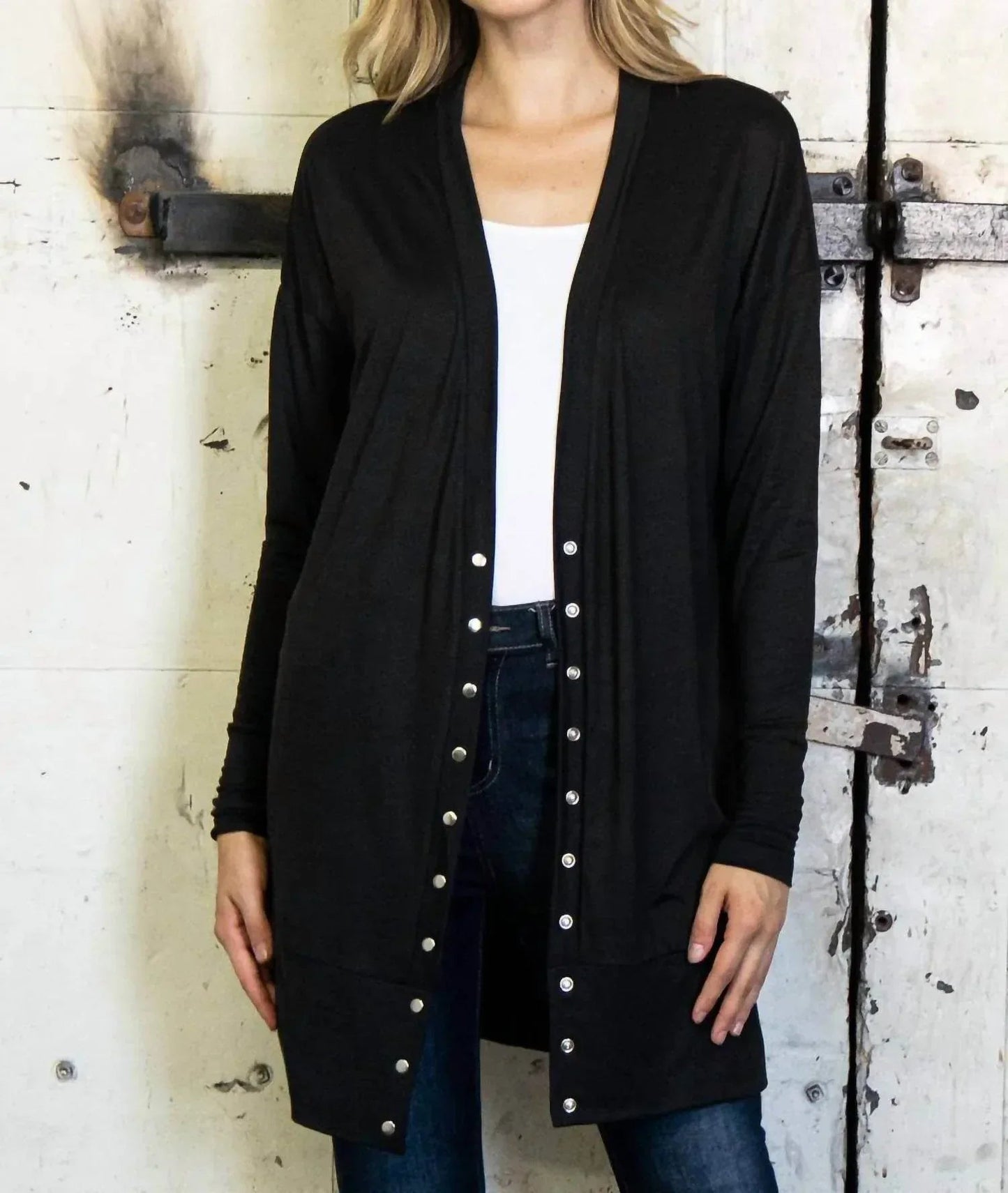 Druckknopf-Cardigan