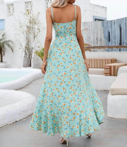 V-Ausschnitt Knopfleistenkleid