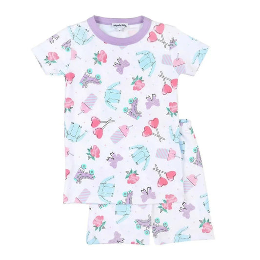 Mädchen Pyjama-Set mit Rollschuh-Mädchenmotiv