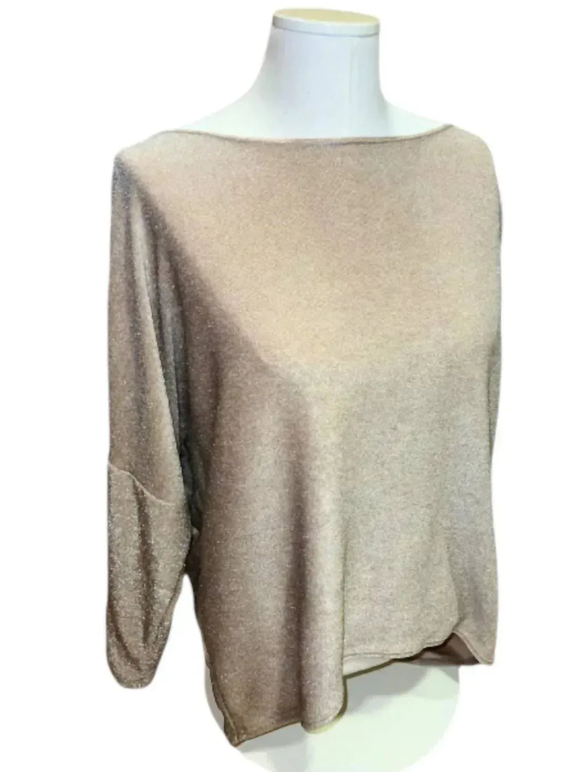 Damen Langarm-Glitzertop
