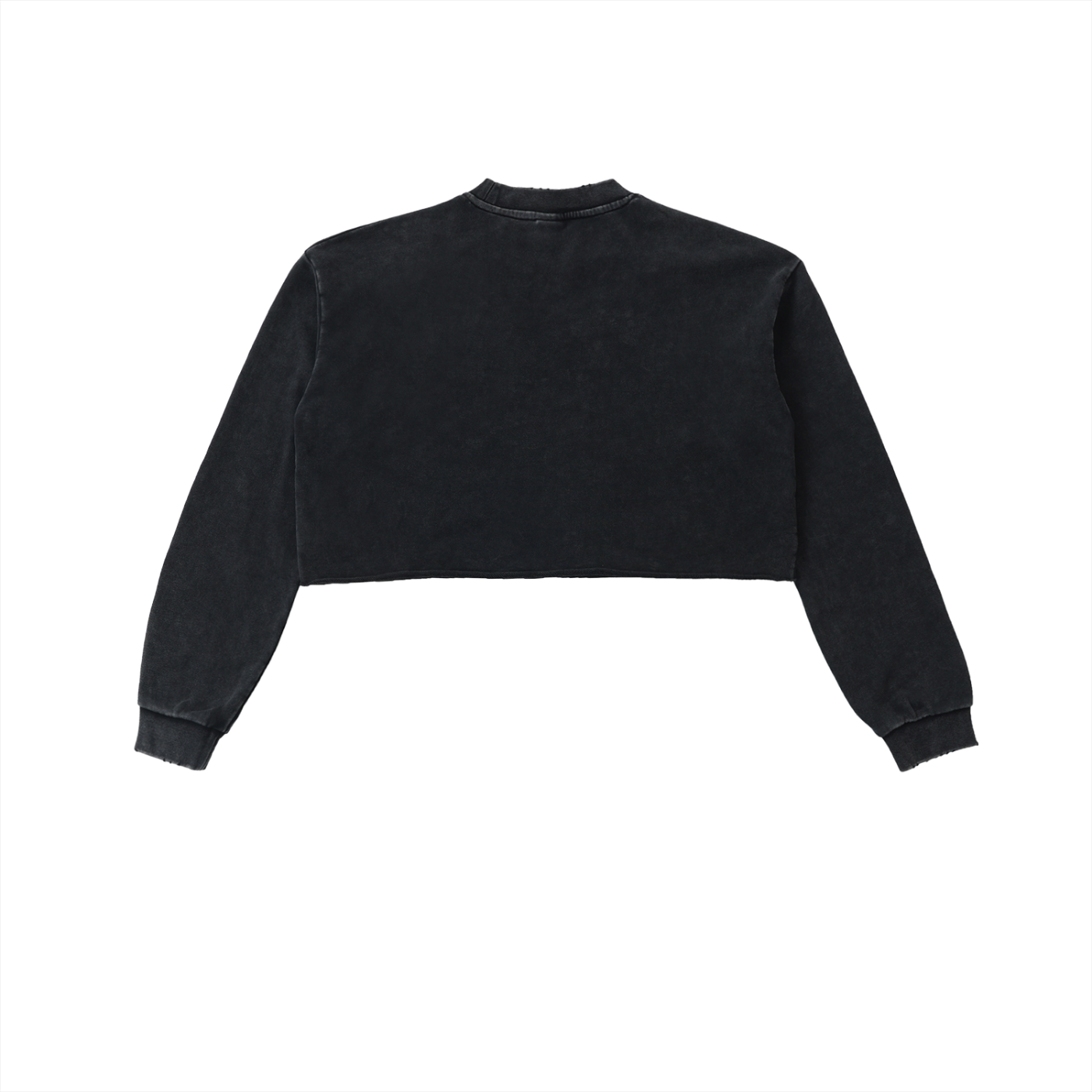 Schneegewaschenes Sweatshirt mit offenem Saum und verkürztem Schnitt