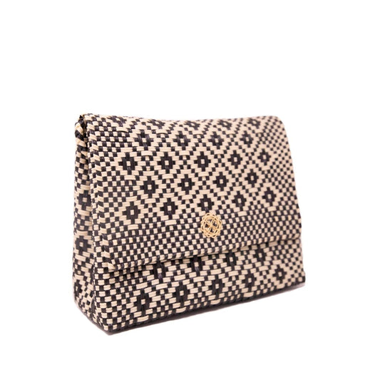 Women's Handmade Aztec Long Metal Strap Crossbody Bag