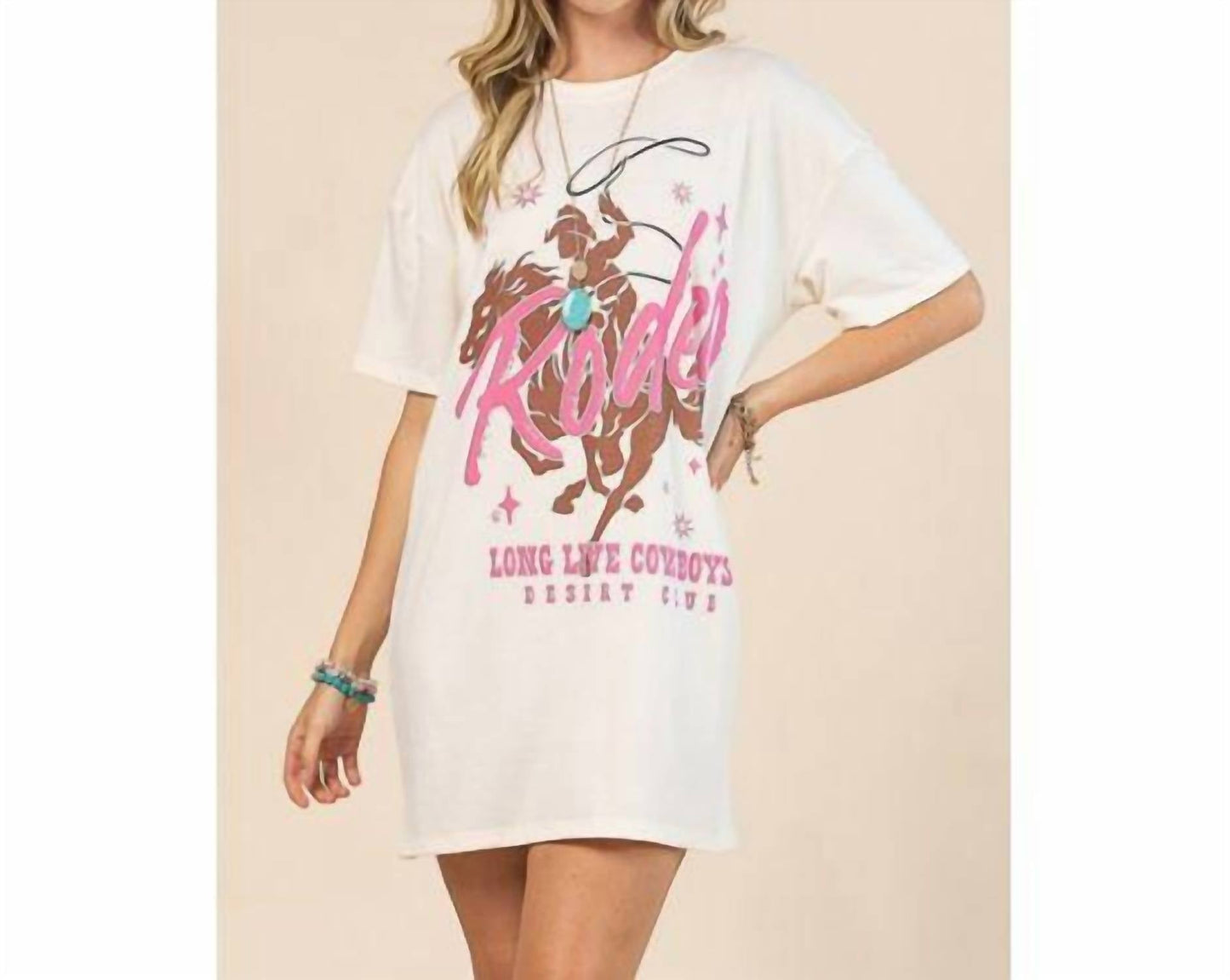Long Live Cowboys Rodeo Grafik-T-Shirt-Kleid