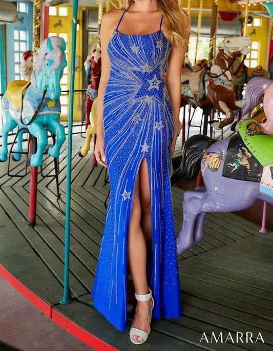 Star Rhinestone Jersey Gown