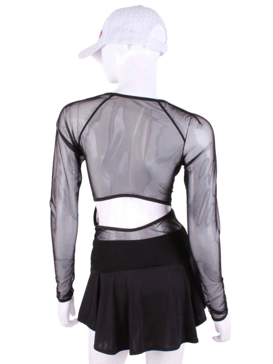 Women's Mesh Open Back Long Sleeve Tee
