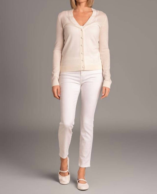 V-Ausschnitt Langer Cardigan