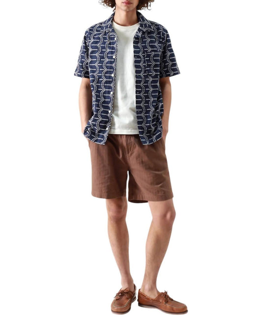 Stachio Short Sleeve Palm Tree Dobby Shirt