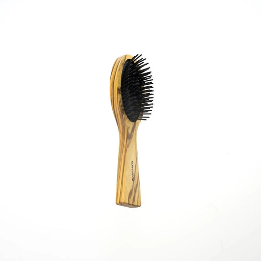 Women's Zebrano Wood Nylon Pin Hair Brushes