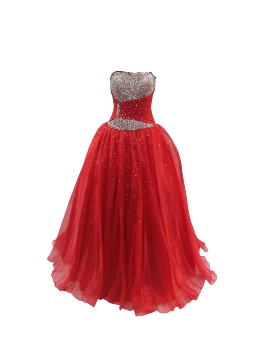 Women's Beautifully Sequined Sweetheart Ball Gown