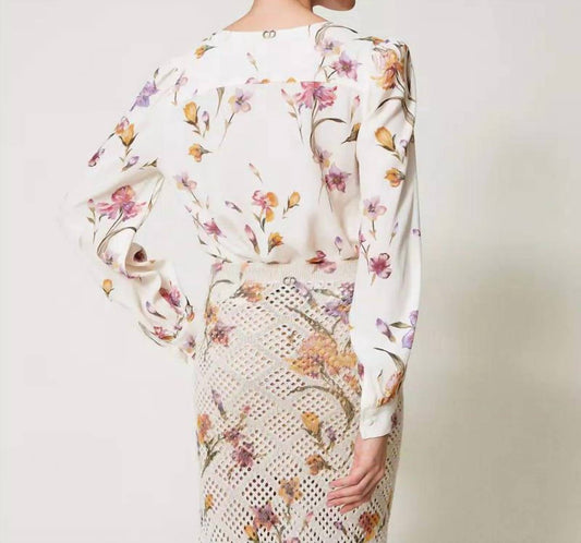 Crêpe de Chine floral shirt