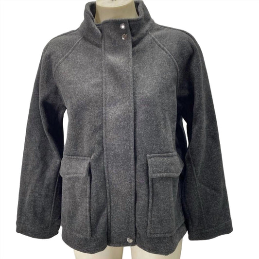 Women's Soft Felt Patch Pocket Fall Jacket