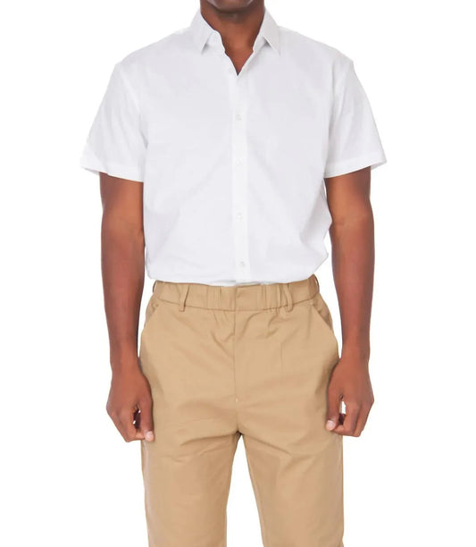 Cotton Stretch Short Sleeve Solid Shirt