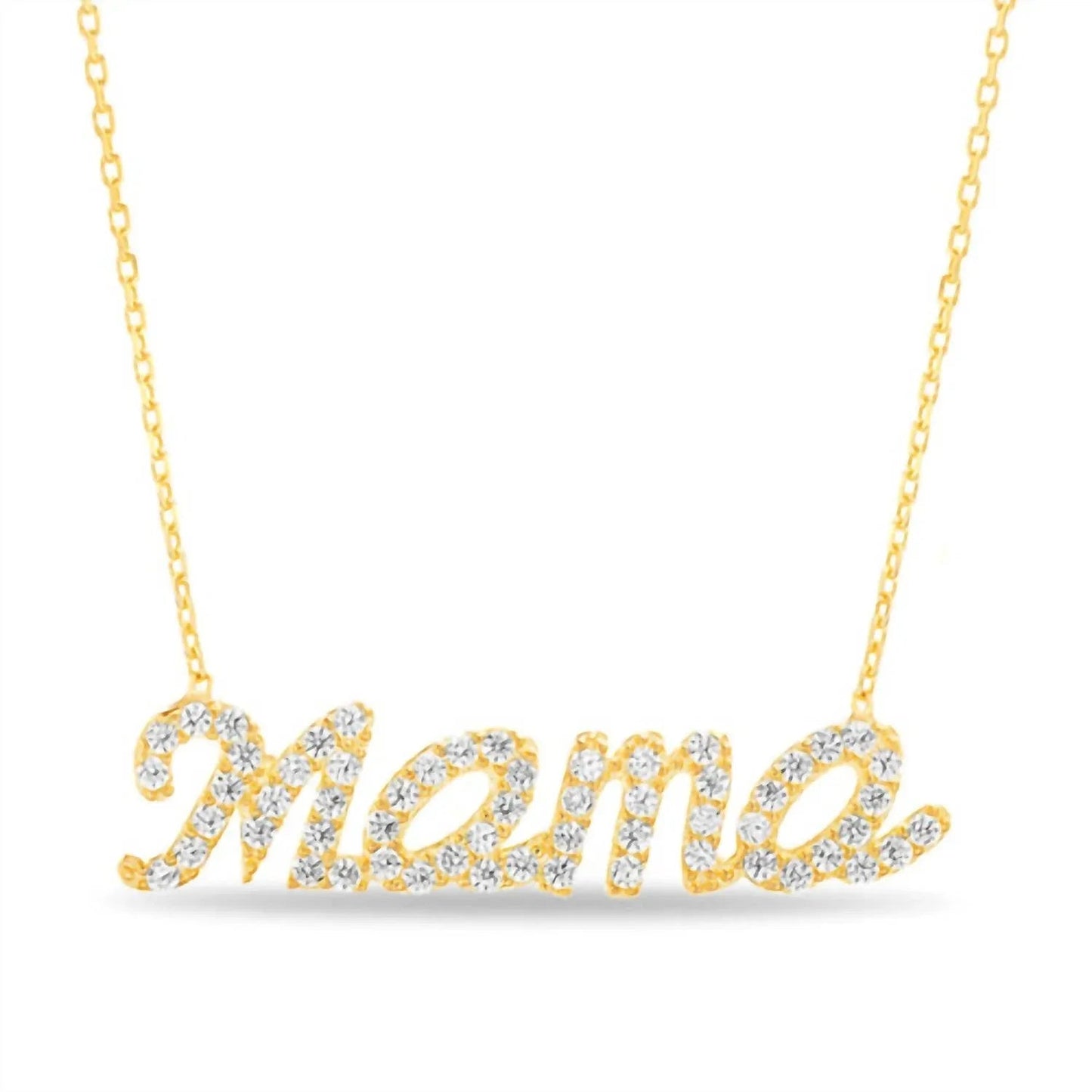Damen-Halskette mit Zirkonia-Stein und „Mama“-Schriftzug