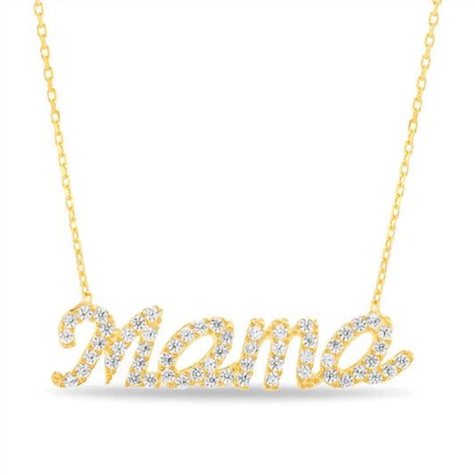 Women's Cubic Zirconia "mama" Necklace