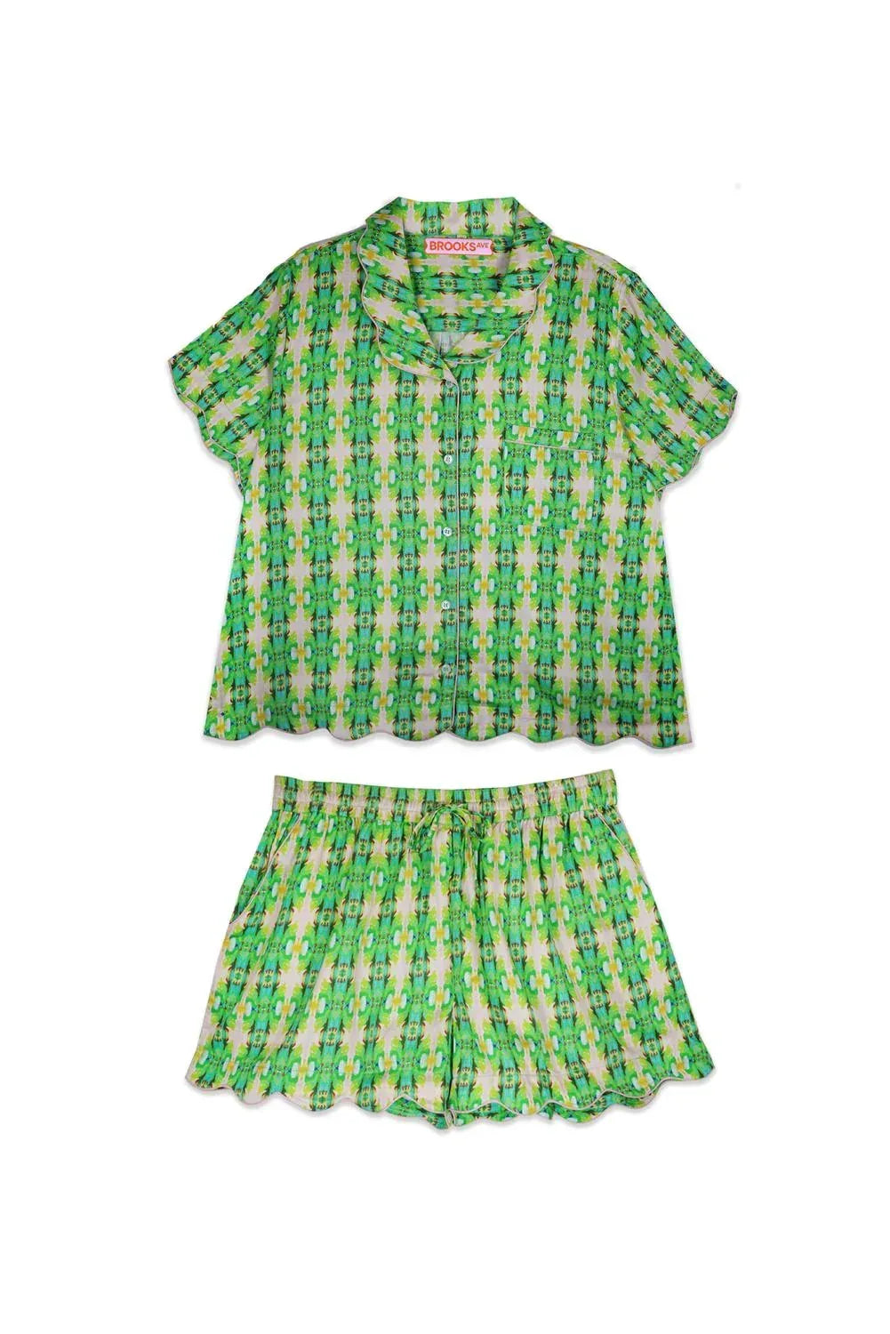 Scalloped Pajama Short Set