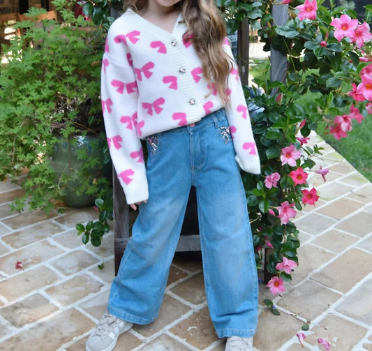 Mädchen Hailey Schleifen-Jeans