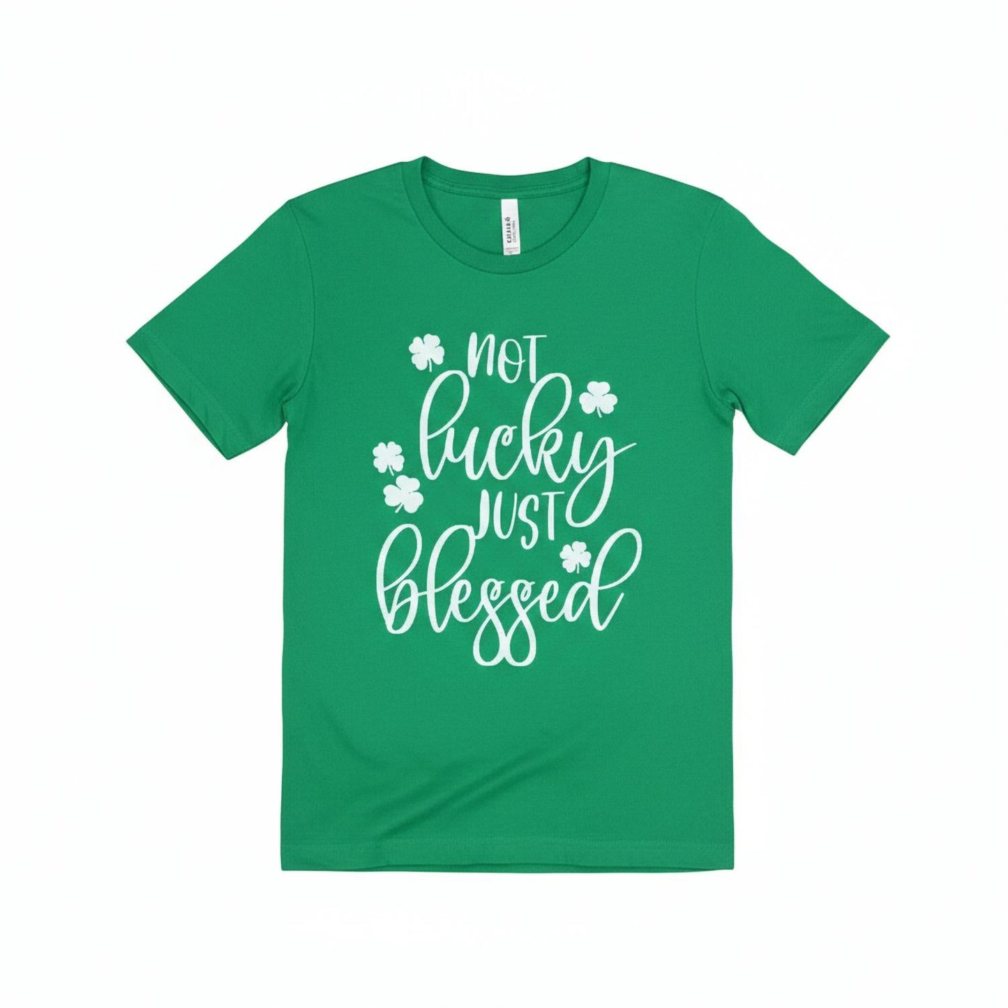 Damen „Nicht glücklich, sondern gesegnet“ Canvas-T-Shirt