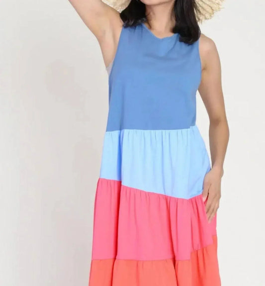 Sommerkleid mit Farbblöcken
