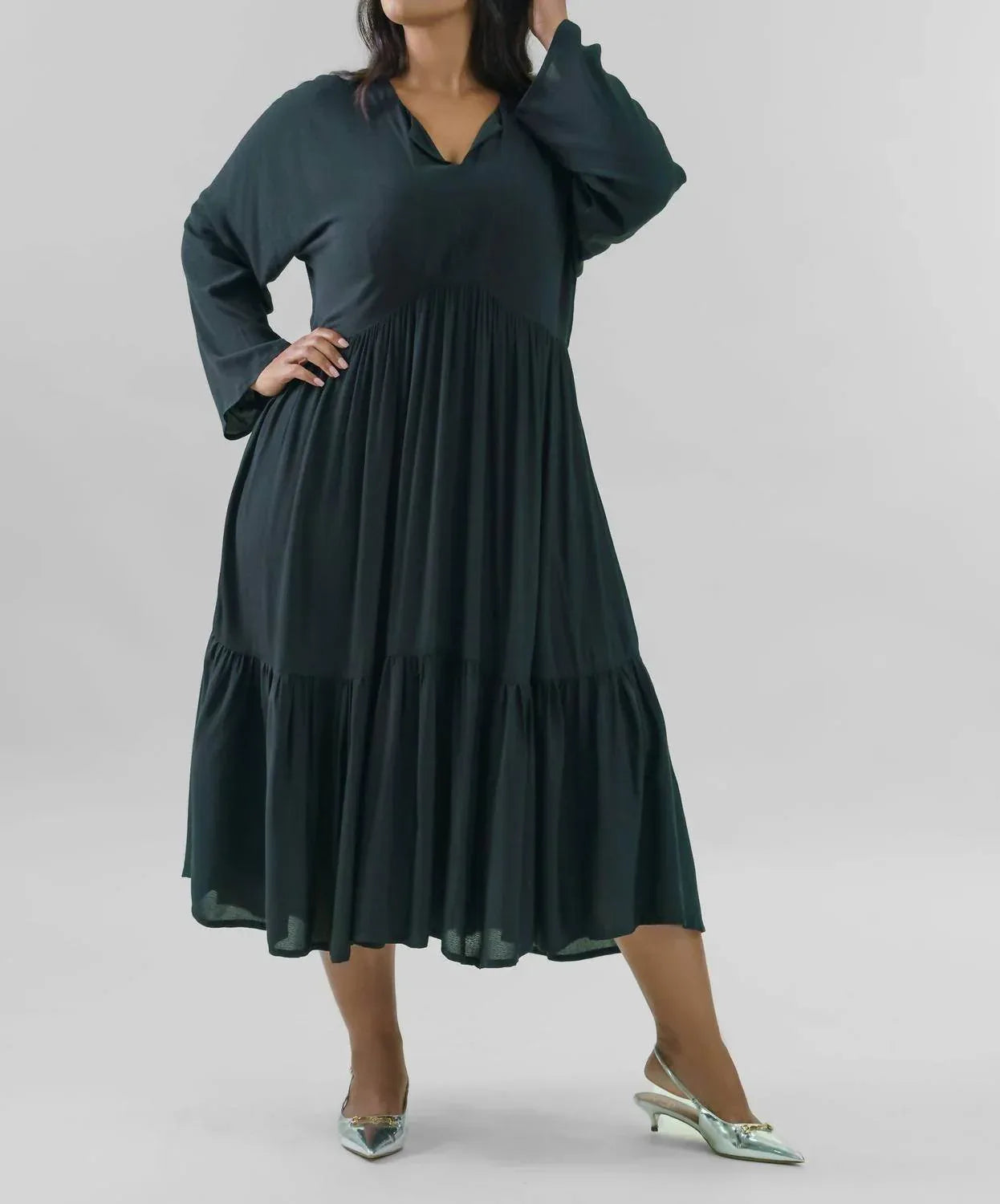 Krepp-Volantkleid – Große Größen