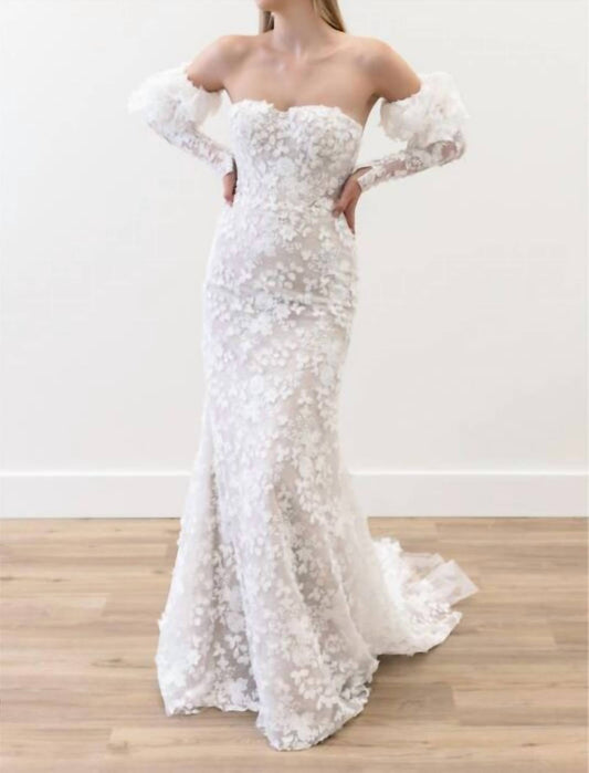 Cecilia Detachable Sleeve Lace Wedding Dress