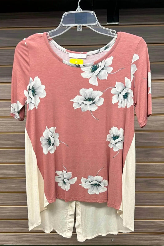 Women's Floral Button Back Blouse